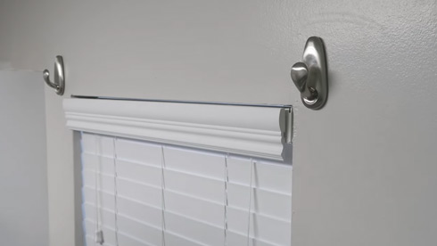 Command hooks for blackout curtains rod