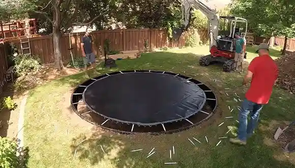ground trampoline installation