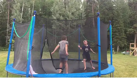 Trampoline water play sprinklers